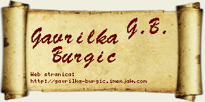 Gavrilka Burgić vizit kartica